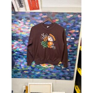 Vintage 1993 Cleveland Browns GTS Kids Sweatshirt Brown NFL Football USA Made L